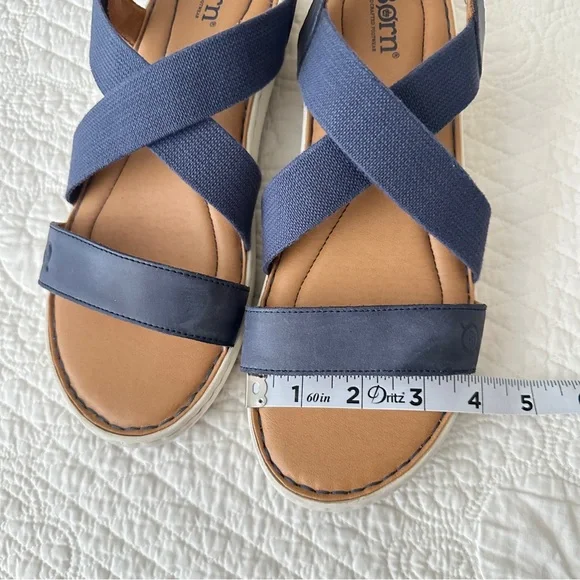 Born Women’s Jayla Navy Blue Cross-Strap Sandals Size 9 - Picture 12 of 16